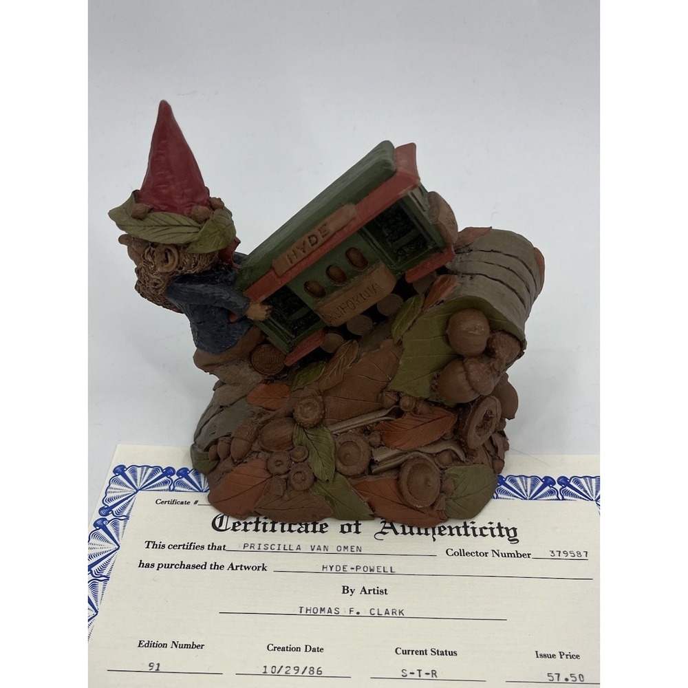 Tom Clark Gnome Hyde Powell Artist Signed San Francisco Cable Car Trolley 91 COA